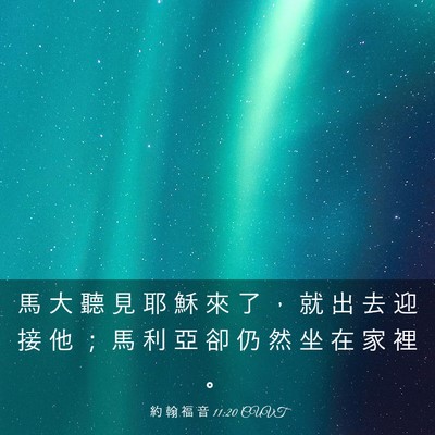 Picture 03 - 約 翰 福 音 11:20 CUVT - 馬 大 聽 見 耶 穌 來 了 ， 就 出 去 - Bible Verse Picture