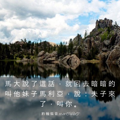 Picture 03 - 約 翰 福 音 11:28 CUVT - 馬 大 說 了 這 話 ， 就 回 去 暗 暗 - Bible Verse Picture