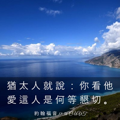 Picture 03 - 約 翰 福 音 11:36 CUVT - 猶 太 人 就 說 ： 你 看 他 愛 這 人 - Bible Verse Picture