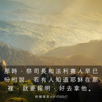 Picture 03 - 約 翰 福 音 11:57 CUVT - 那 時 ， 祭 司 長 和 法 利 賽 人 早 - Bible Verse Picture