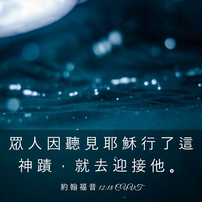 Picture 03 - 約 翰 福 音 12:18 CUVT - 眾 人 因 聽 見 耶 穌 行 了 這 神 蹟 - Bible Verse Picture