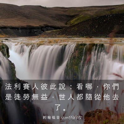 Picture 03 - 約 翰 福 音 12:19 CUVT - 法 利 賽 人 彼 此 說 ： 看 哪 ， 你 - Bible Verse Picture