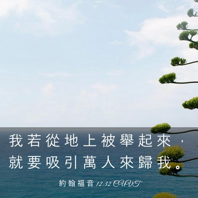 Picture 03 - 約 翰 福 音 12:32 CUVT - 我 若 從 地 上 被 舉 起 來 ， 就 要 - Bible Verse Picture