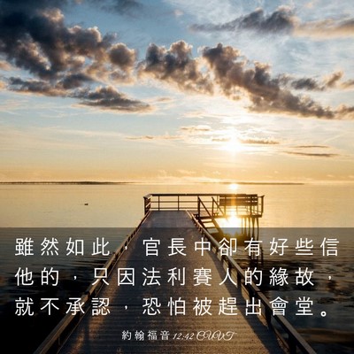 Picture 03 - 約 翰 福 音 12:42 CUVT - 雖 然 如 此 ， 官 長 中 卻 有 好 些 - Bible Verse Picture