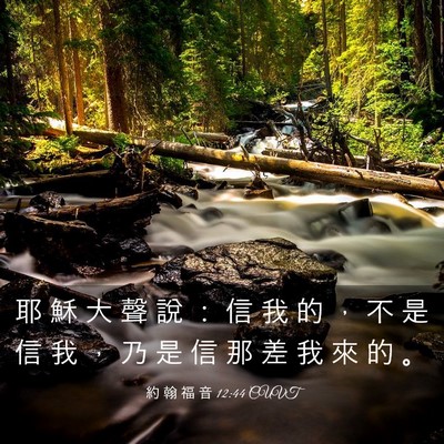 Picture 03 - 約 翰 福 音 12:44 CUVT - 耶 穌 大 聲 說 ： 信 我 的 ， 不 是 - Bible Verse Picture