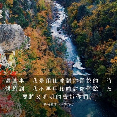 Picture 03 - 約 翰 福 音 16:25 CUVT - 這 些 事 ， 我 是 用 比 喻 對 你 們 - Bible Verse Picture