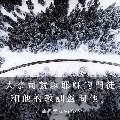 Picture 03 - 約 翰 福 音 18:19 CUVT - 大 祭 司 就 以 耶 穌 的 門 徒 和 他 - Bible Verse Picture