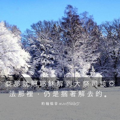 Picture 03 - 約 翰 福 音 18:24 CUVT - 亞 那 就 把 耶 穌 解 到 大 祭 司 該 - Bible Verse Picture