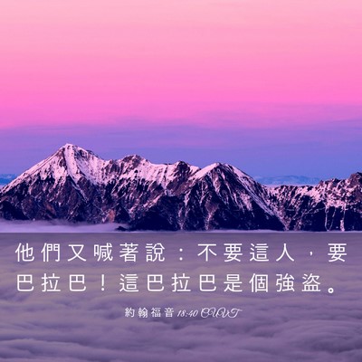 Picture 03 - 約 翰 福 音 18:40 CUVT - 他 們 又 喊 著 說 ： 不 要 這 人 ， - Bible Verse Picture