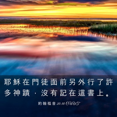 Picture 03 - 約 翰 福 音 20:30 CUVT - 耶 穌 在 門 徒 面 前 另 外 行 了 許 - Bible Verse Picture