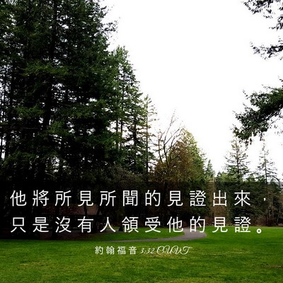 Picture 03 - 約 翰 福 音 3:32 CUVT - 他 將 所 見 所 聞 的 見 證 出 來 ， - Bible Verse Picture