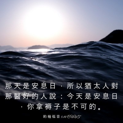 Picture 03 - 約 翰 福 音 5:10 CUVT - 那 天 是 安 息 日 ， 所 以 猶 太 人 - Bible Verse Picture