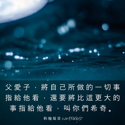 Picture 03 - 約 翰 福 音 5:20 CUVT - 父 愛 子 ， 將 自 己 所 做 的 一 切 - Bible Verse Picture