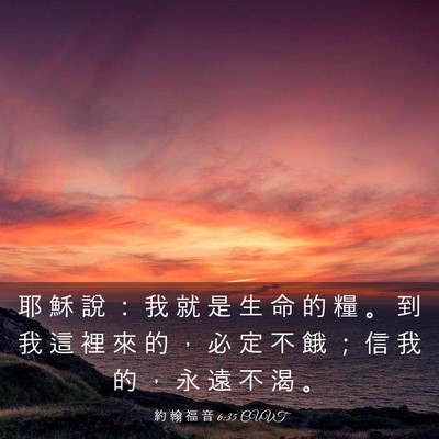 Picture 03 - 約 翰 福 音 6:35 CUVT - 耶 穌 說 ： 我 就 是 生 命 的 糧 。 - Bible Verse Picture