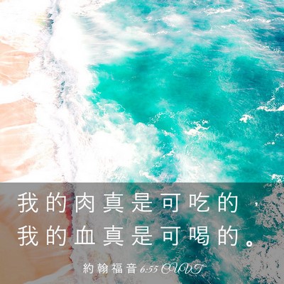 Picture 03 - 約 翰 福 音 6:55 CUVT - 我 的 肉 真 是 可 吃 的 ， 我 的 血 - Bible Verse Picture