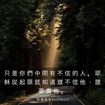 Picture 03 - 約 翰 福 音 6:64 CUVT - 只 是 你 們 中 間 有 不 信 的 人 。 - Bible Verse Picture