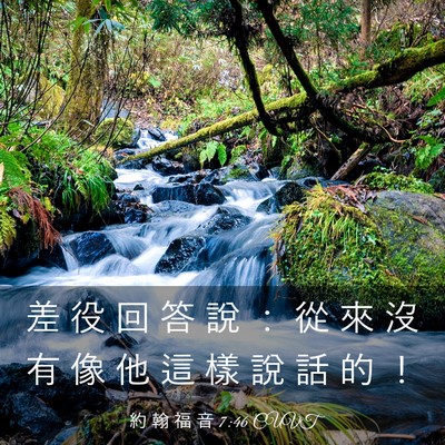 Picture 03 - 約 翰 福 音 7:46 CUVT - 差 役 回 答 說 ： 從 來 沒 有 像 他 - Bible Verse Picture