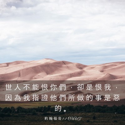 Picture 03 - 約 翰 福 音 7:7 CUVT - 世 人 不 能 恨 你 們 ， 卻 是 恨 我 - Bible Verse Picture