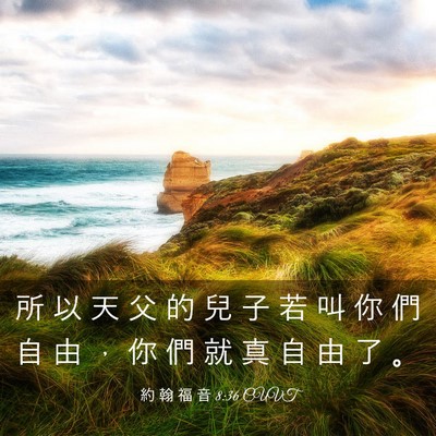 Picture 03 - 約 翰 福 音 8:36 CUVT - 所 以 天 父 的 兒 子 若 叫 你 們 自 - Bible Verse Picture