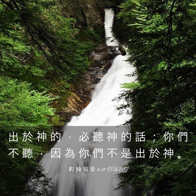 Picture 03 - 約 翰 福 音 8:47 CUVT - 出 於 神 的 ， 必 聽 神 的 話 ； 你 - Bible Verse Picture