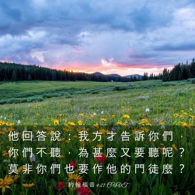 Picture 03 - 約 翰 福 音 9:27 CUVT - 他 回 答 說 ： 我 方 才 告 訴 你 們 - Bible Verse Picture