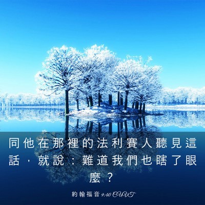 Picture 03 - 約 翰 福 音 9:40 CUVT - 同 他 在 那 裡 的 法 利 賽 人 聽 見 - Bible Verse Picture