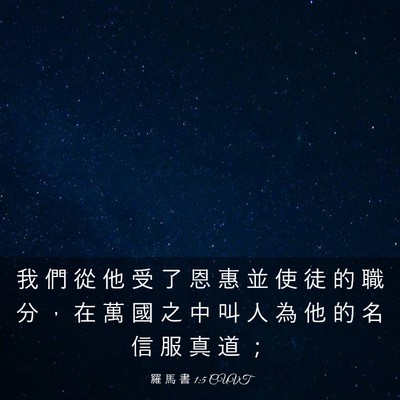 Picture 03 - 羅 馬 書 1:5 CUVT - 我 們 從 他 受 了 恩 惠 並 使 徒 的 - Bible Verse Picture