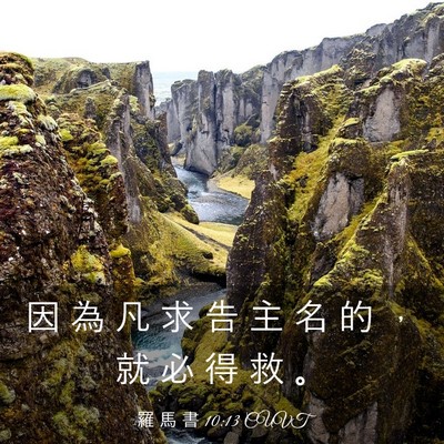 Picture 03 - 羅 馬 書 10:13 CUVT - 因 為 凡 求 告 主 名 的 ， 就 必 得 - Bible Verse Picture