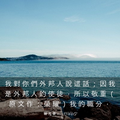 Picture 03 - 羅 馬 書 11:13 CUVT - 我 對 你 們 外 邦 人 說 這 話 ； 因 - Bible Verse Picture