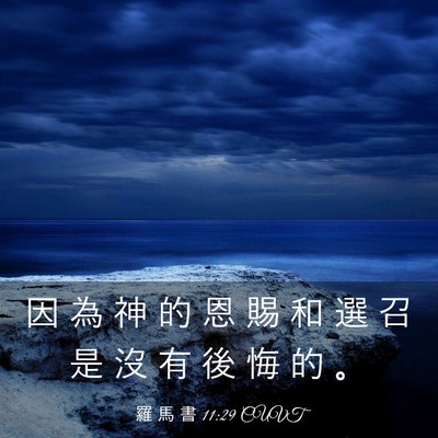Picture 03 - 羅 馬 書 11:29 CUVT - 因 為 神 的 恩 賜 和 選 召 是 沒 有 - Bible Verse Picture