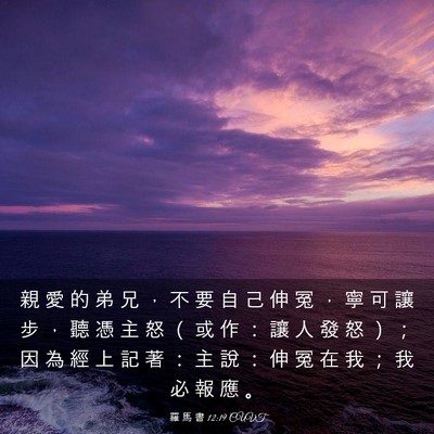 Picture 03 - 羅 馬 書 12:19 CUVT - 親 愛 的 弟 兄 ， 不 要 自 己 伸 冤 - Bible Verse Picture