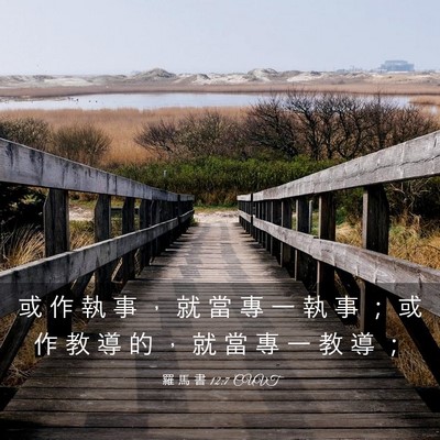 Picture 03 - 羅 馬 書 12:7 CUVT - 或 作 執 事 ， 就 當 專 一 執 事 ； - Bible Verse Picture