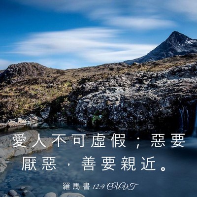 Picture 03 - 羅 馬 書 12:9 CUVT - 愛 人 不 可 虛 假 ； 惡 要 厭 惡 ， - Bible Verse Picture