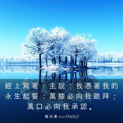 Picture 03 - 羅 馬 書 14:11 CUVT - 經 上 寫 著 ： 主 說 ： 我 憑 著 我 - Bible Verse Picture