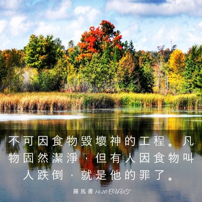 Picture 03 - 羅 馬 書 14:20 CUVT - 不 可 因 食 物 毀 壞 神 的 工 程 。 - Bible Verse Picture