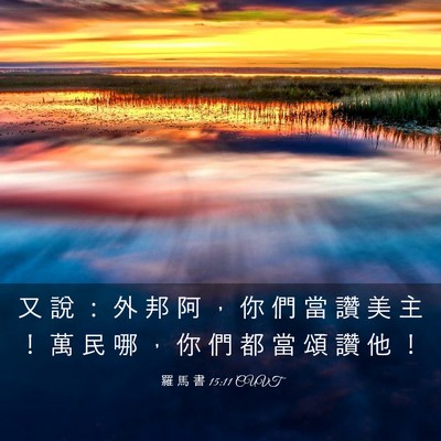 Picture 03 - 羅 馬 書 15:11 CUVT - 又 說 ： 外 邦 阿 ， 你 們 當 讚 美 - Bible Verse Picture