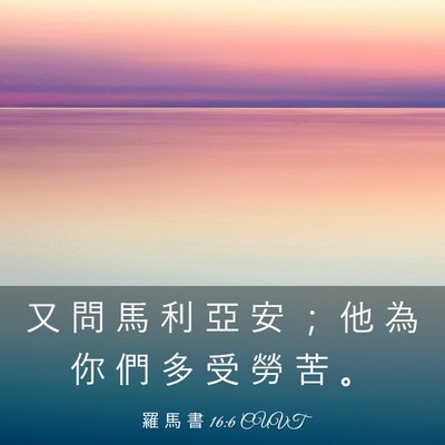 Picture 03 - 羅 馬 書 16:6 CUVT - 又 問 馬 利 亞 安 ； 他 為 你 們 多 - Bible Verse Picture