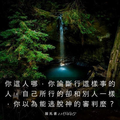 Picture 03 - 羅 馬 書 2:3 CUVT - 你 這 人 哪 ， 你 論 斷 行 這 樣 事 - Bible Verse Picture