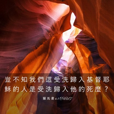 Picture 03 - 羅 馬 書 6:3 CUVT - 豈 不 知 我 們 這 受 洗 歸 入 基 督 - Bible Verse Picture