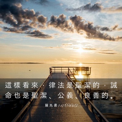 Picture 03 - 羅 馬 書 7:12 CUVT - 這 樣 看 來 ， 律 法 是 聖 潔 的 ， - Bible Verse Picture