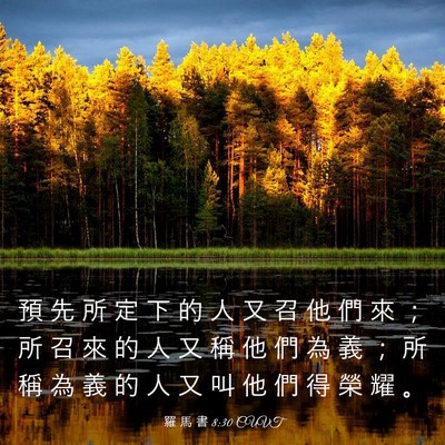 Picture 03 - 羅 馬 書 8:30 CUVT - 預 先 所 定 下 的 人 又 召 他 們 來 - Bible Verse Picture