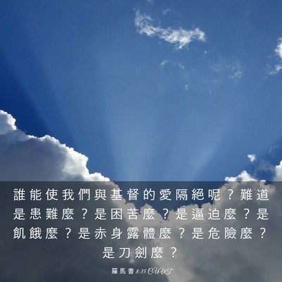Picture 03 - 羅 馬 書 8:35 CUVT - 誰 能 使 我 們 與 基 督 的 愛 隔 絕 - Bible Verse Picture