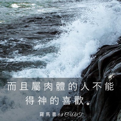 Picture 03 - 羅 馬 書 8:8 CUVT - 而 且 屬 肉 體 的 人 不 能 得 神 的 - Bible Verse Picture