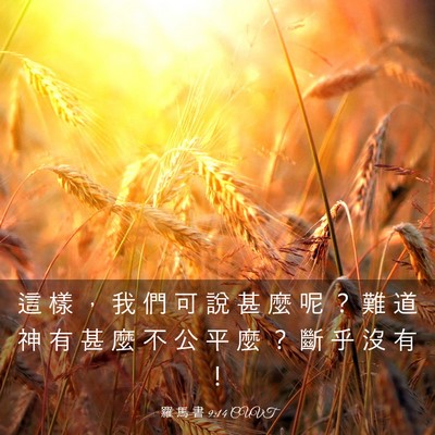 Picture 03 - 羅 馬 書 9:14 CUVT - 這 樣 ， 我 們 可 說 甚 麼 呢 ？ 難 - Bible Verse Picture