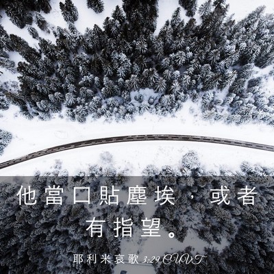 Picture 03 - 耶 利 米 哀 歌 3:29 CUVT - 他 當 口 貼 塵 埃 ， 或 者 有 指 望 - Bible Verse Picture