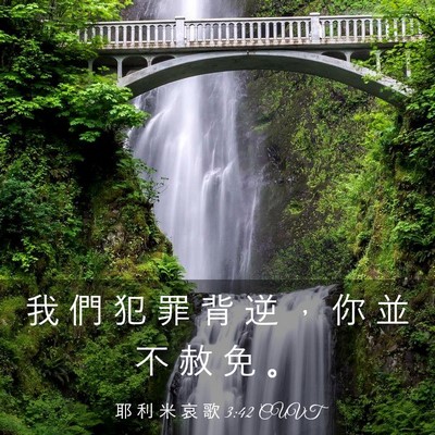 Picture 03 - 耶 利 米 哀 歌 3:42 CUVT - 我 們 犯 罪 背 逆 ， 你 並 不 赦 免 - Bible Verse Picture
