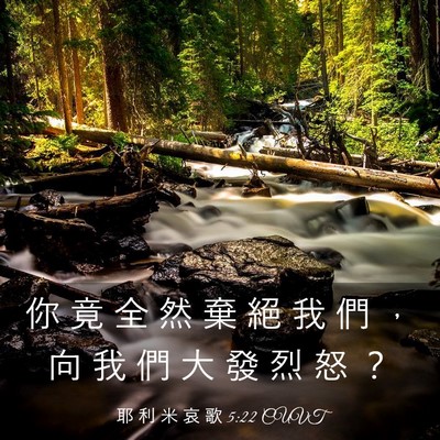 Picture 03 - 耶 利 米 哀 歌 5:22 CUVT - 你 竟 全 然 棄 絕 我 們 ， 向 我 們 - Bible Verse Picture