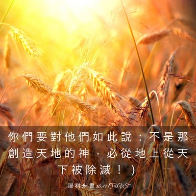 Picture 03 - 耶 利 米 書 10:11 CUVT - 你 們 要 對 他 們 如 此 說 ： 不 是 - Bible Verse Picture