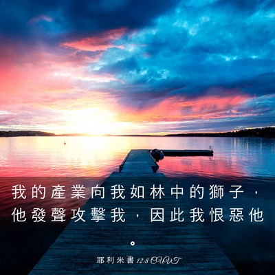 Picture 03 - 耶 利 米 書 12:8 CUVT - 我 的 產 業 向 我 如 林 中 的 獅 子 - Bible Verse Picture