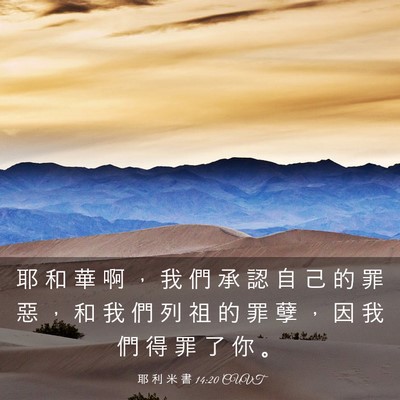 Picture 03 - 耶 利 米 書 14:20 CUVT - 耶 和 華 啊 ， 我 們 承 認 自 己 的 - Bible Verse Picture